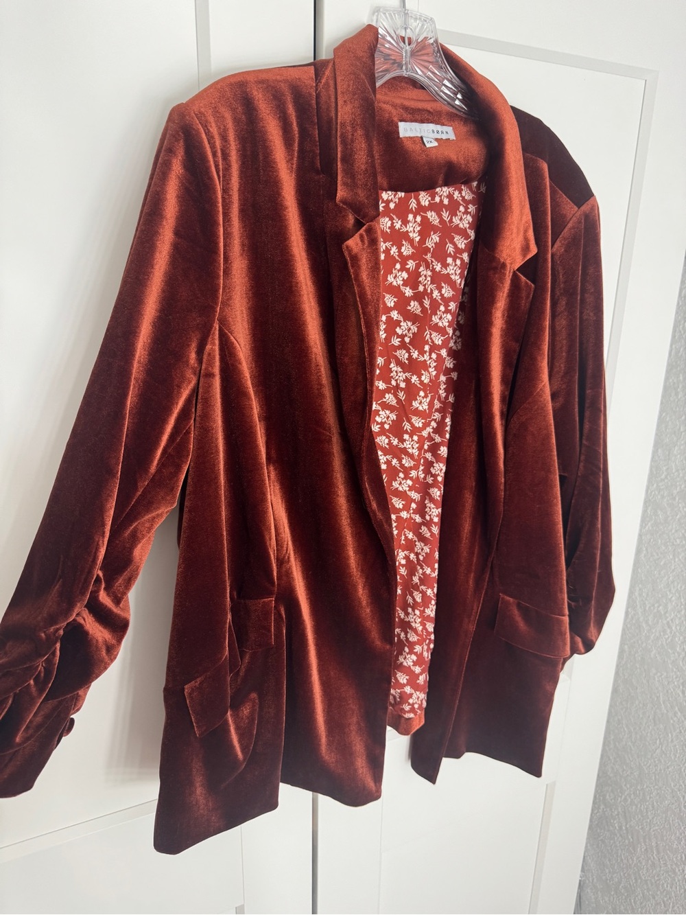Baltic Born Brinton Velvet Blazer Cinnamon Size 2XL Burnt Orange Copper - Picture 8 of 8